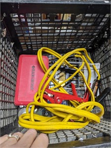 Crate of Jumper Cables & Drill Bits
