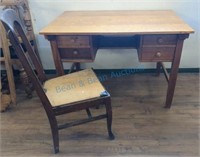 Oak desk with chair