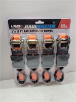NEW Haul Master 4-Pack 1" x 15' Ratcheting Straps
