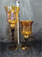 Twisted Glass Candle Holders