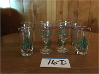 Lot of 8 Assorted Christmas Glasses