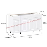 P.S. Sink Base Cabinet, White, 60x34.5x24.5