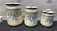 Canister Set By Pine Log Pottery Caledonia N.S 9",