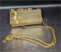 Gold Tone Evening Bag Marked Valerie Stevens New