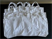 Lot of 12 White Canvas Tote Bags