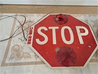 Stop sign with lights