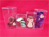 Four Miscellaneous Beanie Babies in Cases