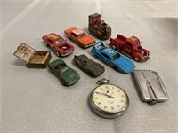 Vintage Toy Trains/Cars, Lighter, Stop Watch