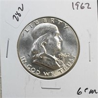 1962 FRANKLIN HALF DOLLAR GEM