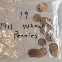 19ct 1911 Wheat Pennies