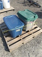 (2) POLY TUBS (BLUE & GREEN) OF MISC