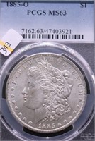 1885 O PCGS MS63 MORGAN DOLLAR