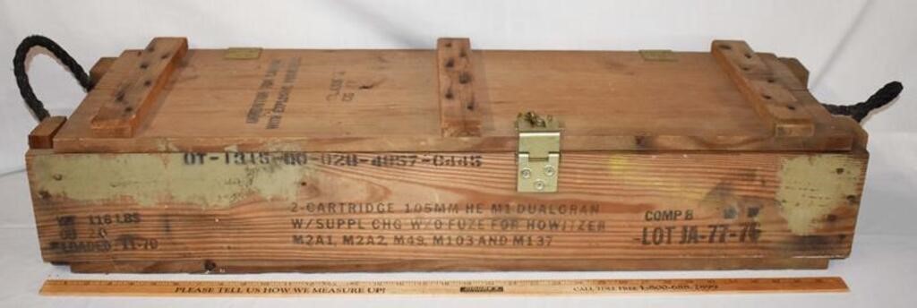 VINTAGE WOODEN AMMO CRATE