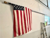 US flag on 10' flagpole