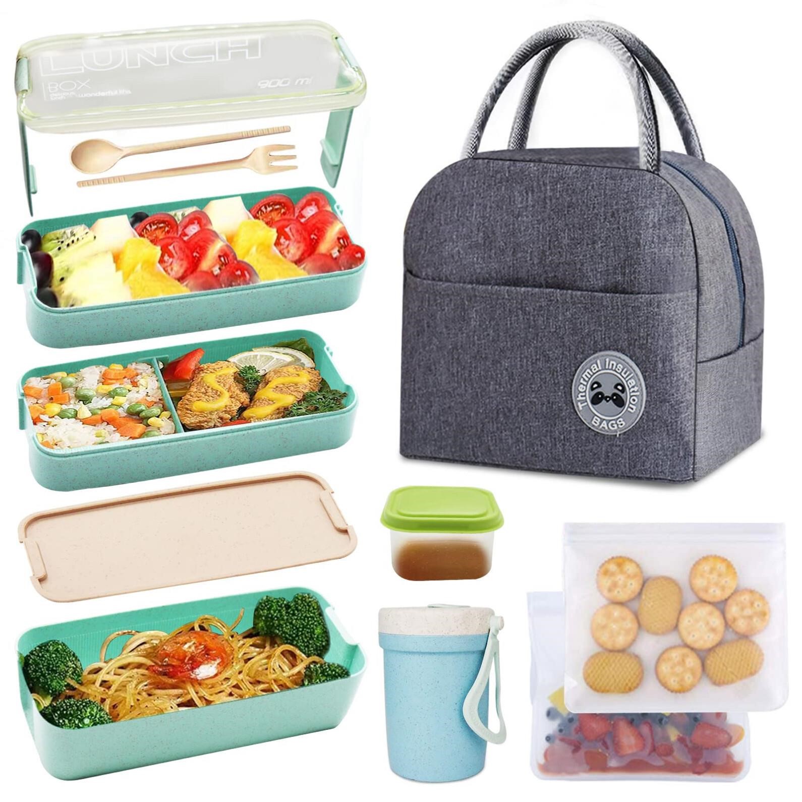 Koccido Bento Box Kit,Japanese Lunch Box 3-In-1 Co