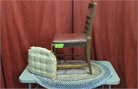 Antique wooden chair (16"l x 16" w x 34"h)