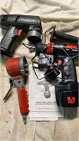 Battery Skil Drill and Charger, Air Sander,