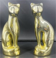 2 Vintage Artmark Siamese Gold Cat Figurines
