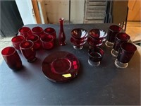 Misc. Vintage Ruby Red Glassware