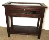 Wooden Display Table with Lower Shelf