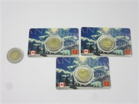 3 pièces de 2$ Canada 2001 Non circulées