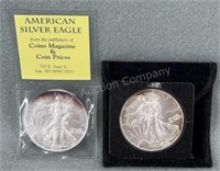 2x - American Eagle Silver 1 Oz Coin, 1999 & 2005