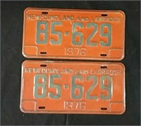 1976 NFLD Matching license plates