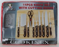 New-COOKINEX 11-Pc Knife Set w/ Cutting board