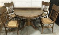Antique quartersawn clawfoot table w/ chairs