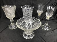 Cut glass collection with Waterford vase