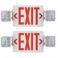 2-Pk Emergency Light Exit Sign With Battery