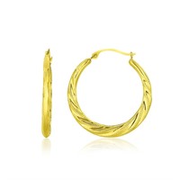 10k Gold Graduated Twisted Hoop Earrings
