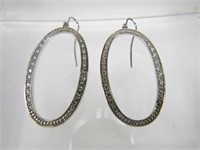 925 Sterling Silver Oval Hoop Earrings