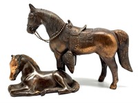 Vintage Horse Figures 6” x 6” (larger horse has a