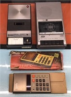 Vtg. tape recorders & Calculator - not tested