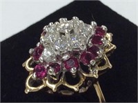 Diamond/ruby Ring 14k Gold With Appraisal Size 7.5