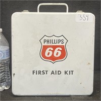 "VTG. "PHILLIPS 66" FIRST AID KIT METAL TIN