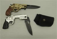 (2) Pistol shaped folding knives.