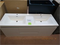 Doulbe sink floating modern vanity 59"