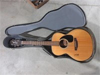 takamine guitar signed with case