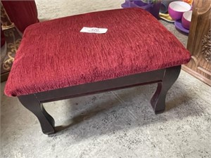 Wood and Fabric Footstool