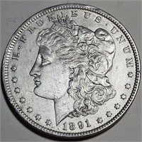 1891 P AU Grade Morgan Dollar - $61 CPG