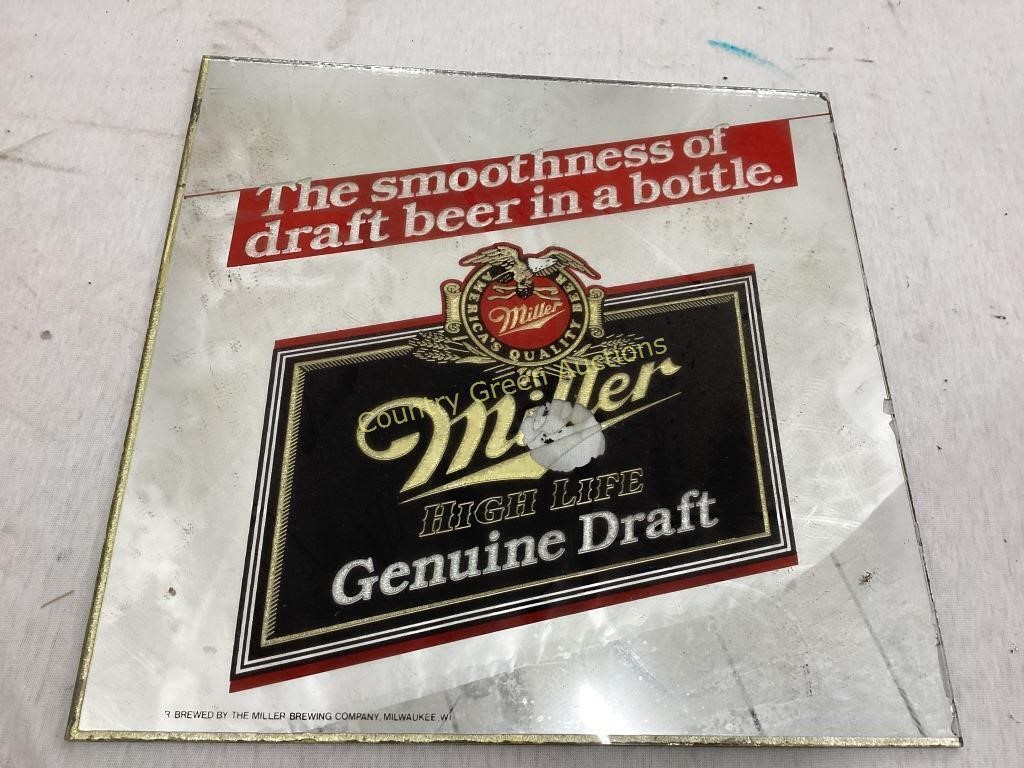Glass Miller Beer Sign