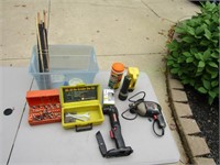 Container with Router Bits and Misc Tools