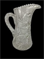 Large EAPG cut crystal glass pitcher