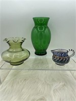 2 glass vases and ceramic pitcher Sade’s of