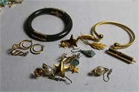 Earrings,Whistle, Solid Jade Bracelet Gold Clasp