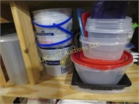 assorted tupperware pitchers containers pails L@@K