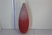 Tall Pink Ombre Glass Vase