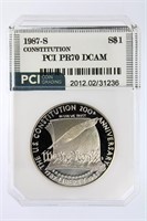 1987-S S$1 Constitution PCI PR-70 DCAM